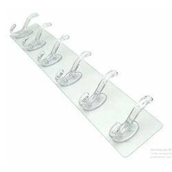 Прозрачные крючки одной лентой 6 штук