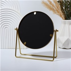 Зеркало настольное PREMIUM, круглое, металлическое, 20.3×20.5×5.7 см, ( d=14.5 см), цвет золотой