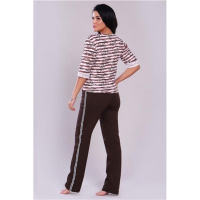 378 Костюм с брюками Fashion sports (Шоколад)