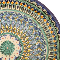 Ляган Риштанская Керамика «Узоры», 36 см, синий