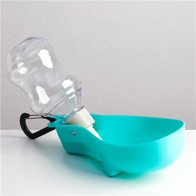 Поилка прогулочная, 300 мл, фигурная, с мягким носиком, пластик, бирюзовая