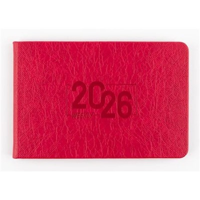 Планинг 2026 г. 160х105 мм 128 стр. "БЕРГАМО" красный 310106 Alpha-Trend