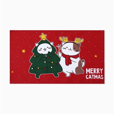Набор новогодних полотенец «Доляна» Merry catmas 35×60 см-3 штуки,100% хлопок 160 г/м²