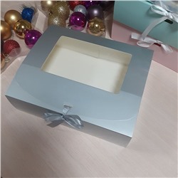 Подарочная коробка серебро 24х20х7см