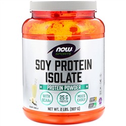 Now Foods, Sports, изолят соевого белка со вкусом сливочной ванили, 907 г (2 фунта)