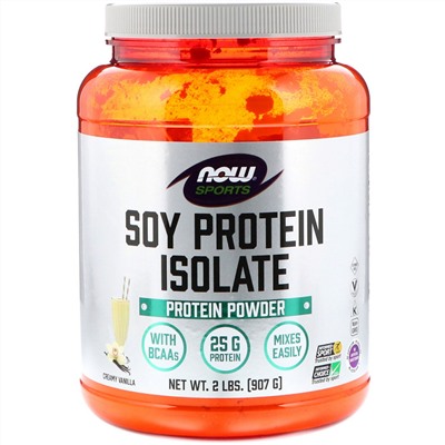 Now Foods, Sports, изолят соевого белка со вкусом сливочной ванили, 907 г (2 фунта)
