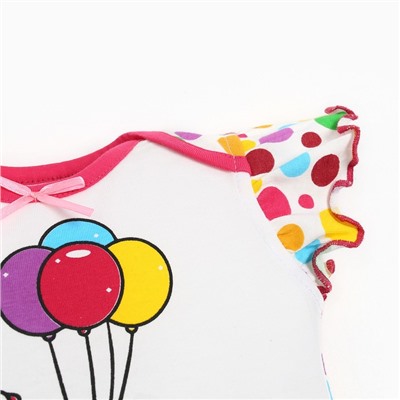 Боди для девочки, цвет белый/шарики, рост 74