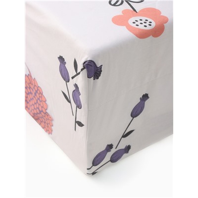 Простыня на резинке 1.5-спальная «Этель» Flower garden, 140×200+25, бязь