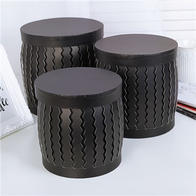 Набор коробок 3 в 1, чёрный, 20×20×20 - 16×16×16 см