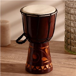 Сувенирный музыкальный инструмент барабан джембе «Светлый», 15×15×30 см, МИКС