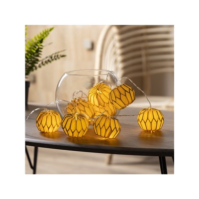 Гирлянда «Нить» 2 м с насадками «Розовый фонарик», IP20, прозрачная нить, 10 LED, батарейки AAх2 (нет в комплекте), свечение тёплое белое