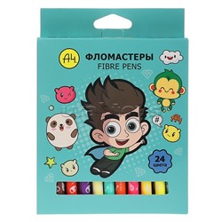 Фломастеры "ECO" 24 цв. "Влад А4" в карт. короб. с европодвесом