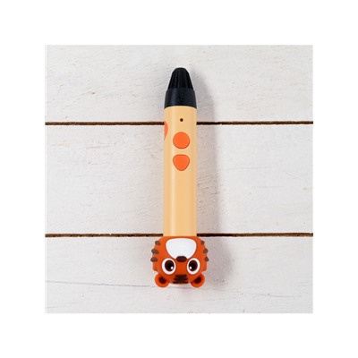 3D ручка Тигрёнок, работа с пластиком PLA, USB кабель питания, оранжевая