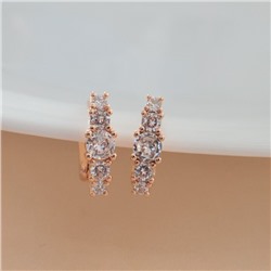 Серьги дорожка ювелирная бижутерия коллекция "Дубай", покрытие позолота, вставка: фианиты, цвет: прозрачный, арт.213.591