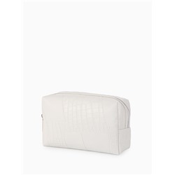 Косметичка ONE COLOR, на молнии, искусственная кожа, белая