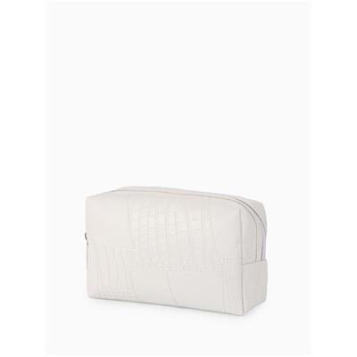 Косметичка ONE COLOR, на молнии, искусственная кожа, белая
