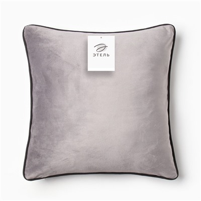 Наволочка декоративная «Этель. Кант», 45×45, велюр, серая