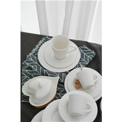 Маслёнка BellaTenero «Эстет. Сердце», 17×12.5×8 см, на бамбуковой подставке, фарфор, белая