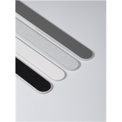 Набор пилок для ногтей, прямые, 100/180, 180/200, 200/240 грит, 18 см, 4 шт.