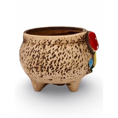 Декоративный горшок для цветов «Грибы», 7×7×7 см, керамический, Greengo