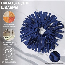 Насадка для швабры с отжимом - центрифугой «Замша», кольцо 16 см, синяя