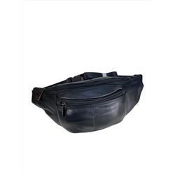 Мужская сумка на пояс из натуральной кожи, цвет черный