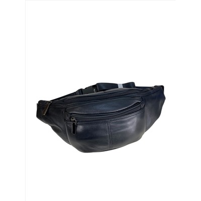 Мужская сумка на пояс из натуральной кожи, цвет черный