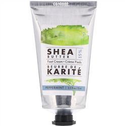 European Soaps, Pre de Provence, Shea Butter Foot Cream, Peppermint, 2.5 fl oz (75 ml)