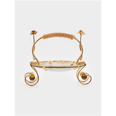 Фруктовница Rose Garden, круглая, 21×18.5×18, металл, золотистая