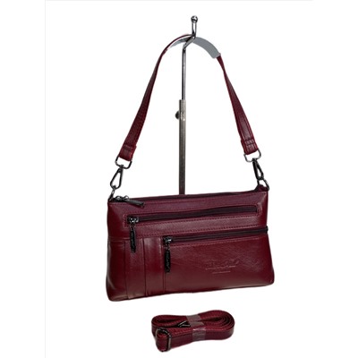 Женская сумка из натуральной кожи, цвет  бордовый