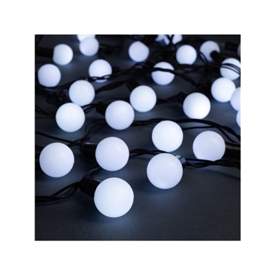 Гирлянда «Нить» 10 м с насадками «Шарики 2.5 см», IP44, тёмная нить, 100 LED, свечение белое, 8 режимов, 220 В