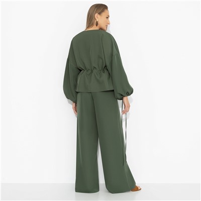 Брючный костюм для нескучного офиса, Серьезная леди (2 в 1, хаки)