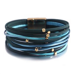 Браслет, кожа , сталь, ALBW110з