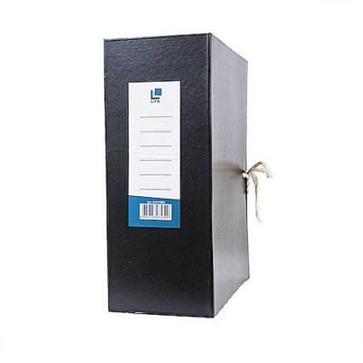 Короб архивный бумвинил 120мм с завязками разборный черный ВА91120KL LITE