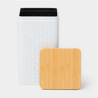 Банка для сыпучих продуктов «Ромб», 10×18 см, жесть, белая