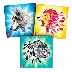 Аппликация наклейками по номерам. Хищники