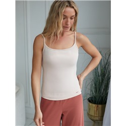 Супер-эластичный топ на регулируемых бретелях из плотного трикотажа риб 1*1