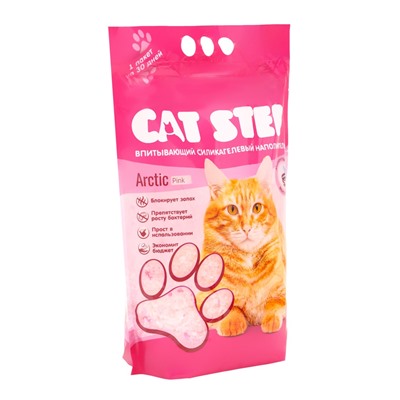 Наполнитель впитывающий силикагелевый Arctic Pink, 3.8 л, CAT STEP