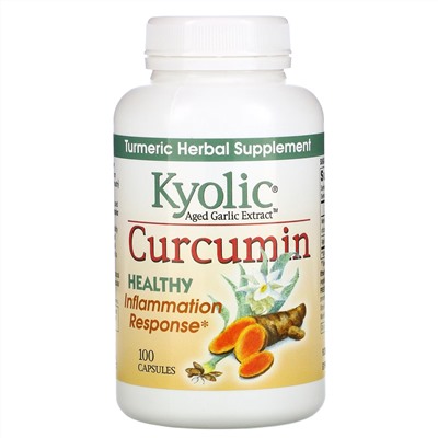 Kyolic, Aged Garlic Extract, нормальная реакция на воспаление, куркумин,100 капсул