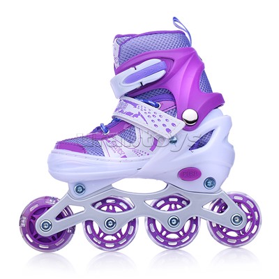 Ролики детские, размер M, фиолетовый (со шлемом и защитным снаряжением)