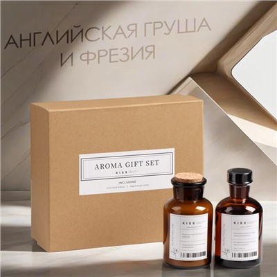 УЦЕНКА Набор подарочный: диффузор 120 мл, свеча аром., 120 г, Английская груша и фрезия