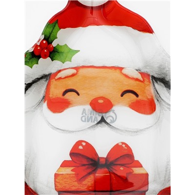 Тарелка новогодняя плоская «Дедушка Мороз», 13.8×20.5 см