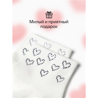 Носки женские KAFTAN «Сердечки», размер 36-39 (23-25 см), белые