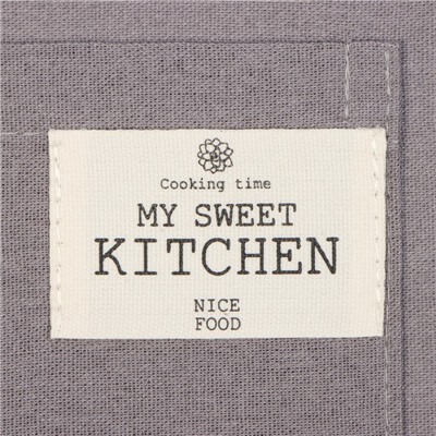 Фартук Этель ECO, цвет серый, 60×64 ±6 см, 70% хл, 30% лён, 190 г/м²