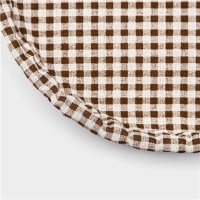 Корзинка для хлеба Доляна «Домашний уют», d=35.5 см, пластик, плетёная, коричневая