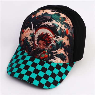 Кепка детская для мальчика «Аниме», чёрная, р-р 52-54, 5-7 лет