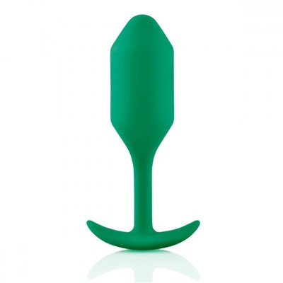 Зеленая пробка для ношения B-vibe Snug Plug 2 - 11,4 см.
