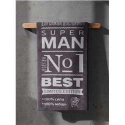 Полотенце махровое Этель Super man, 70×130 см, 100% хлопок, 420 г/м², серое