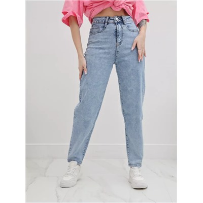 Джинсы мом с высокой посадкой зауженные
