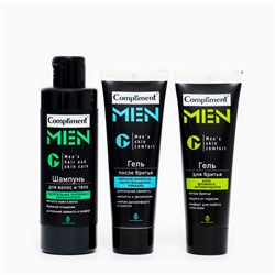 Набор подарочный Compliment 3 предмета: гель для бритья 80 мл + гель после бритья 80 мл + шампунь 200 мл